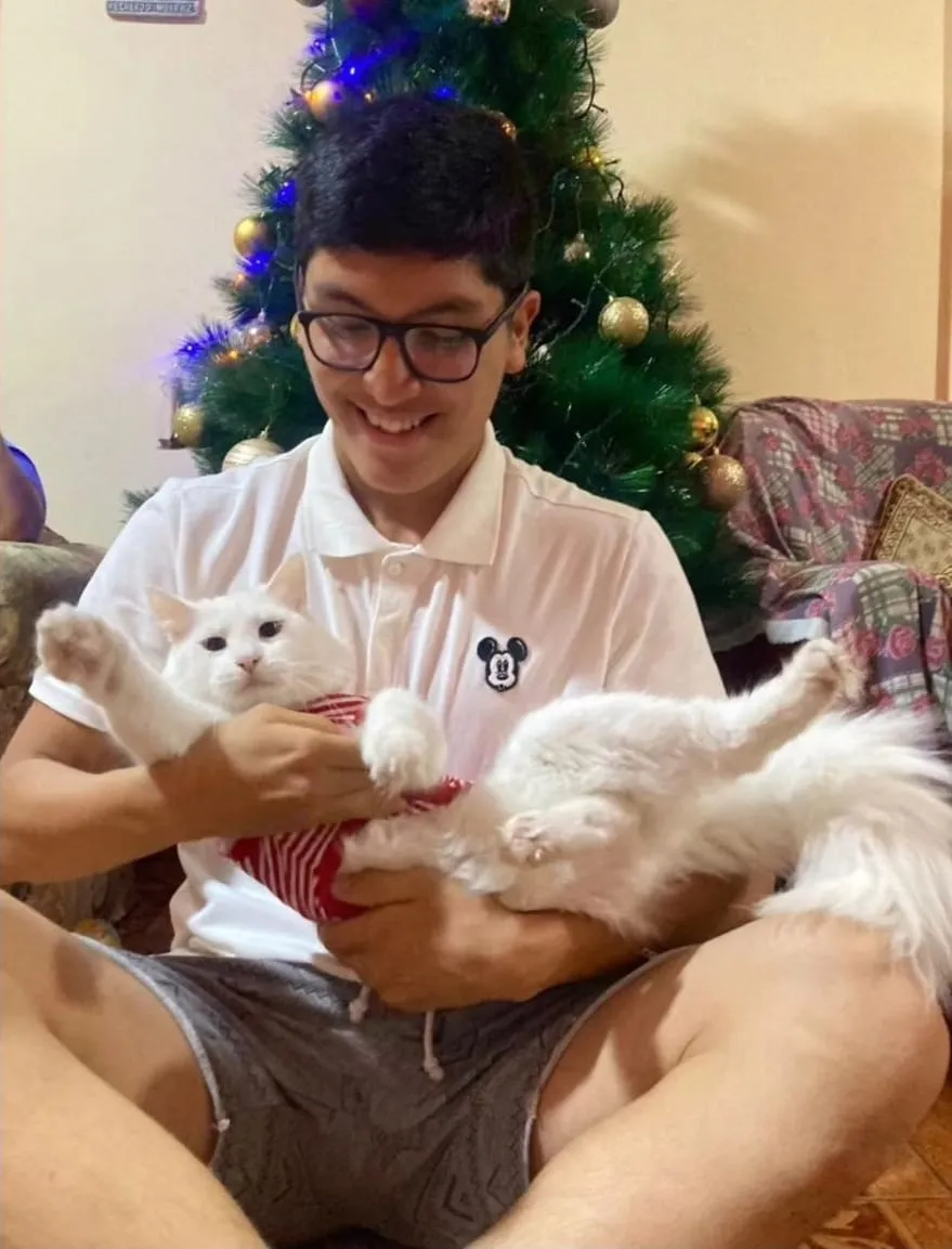 me with my cat